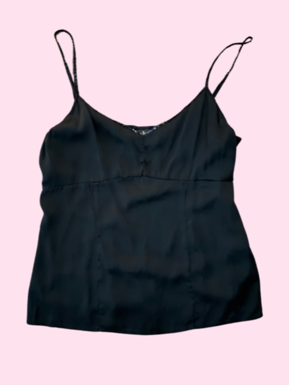 Style & Co. Black Satin Spaghetti-Strap Cami
